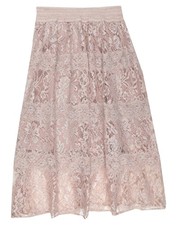 Blugirl Blumarine Beige Blush Flared Lace Midi Skirt Elastic Waist Guipure
