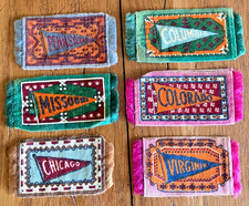 Vintage Tobacco Cigar University Felt Rugs 2"x4" Lot 6 Misc Patterns / Colors