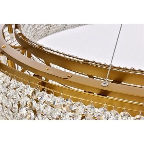 Elegant Lighting Paris 30-Light Metal & Crystal Chandelier in Gold - Picture 7 of 8