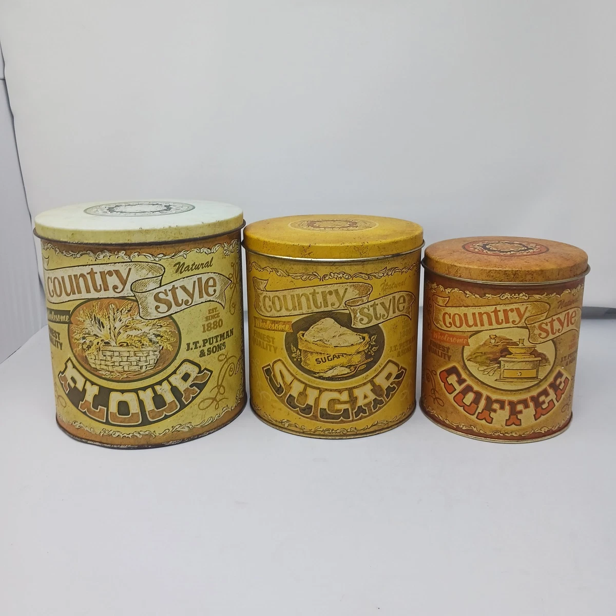 Flour Tin In Collectible Metal Kitchen Canisters for sale | eBay