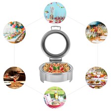 Electric Stainless Steel Chafer Chafing Dish Set Bain Marie Food Warmer 6.34QT