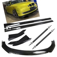 Front Bumper Lip Splitter Spoiler Side Skirts Strut Rods For 5-series 520i 528i