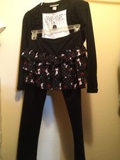 Belle Du Jour Girls 2 Piece Set Black/White, Size L