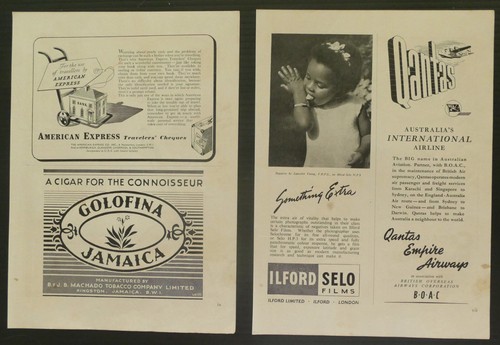 Vintage Ad 1947 Rolex Oyster Watch Ilford QANTAS BOAC Gillette Kodak GEC Radio - Picture 4 of 10