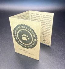 Boyd’s Bears & Friends Certificate Of Authenticity Trifold Card.