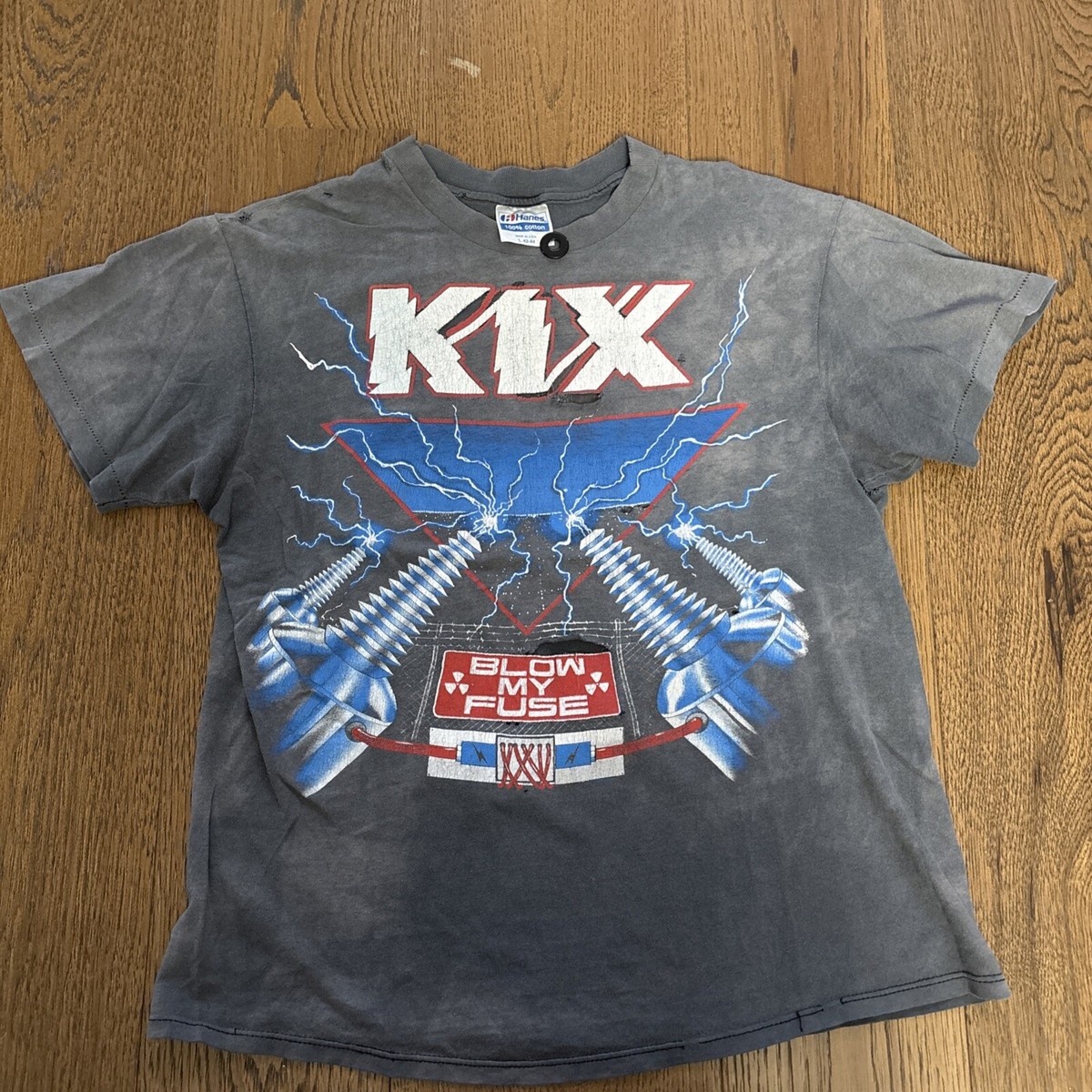 Thrashed Faded Vintage Kix “blow My Fuse” World Tour Via