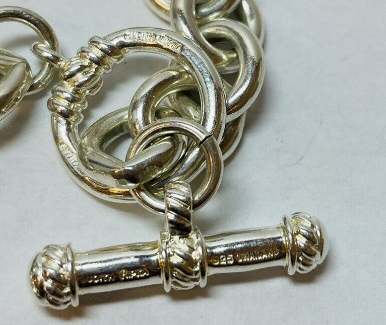 Judith Ripka Sterling 925 Silver Heart Toggle Heavy Link