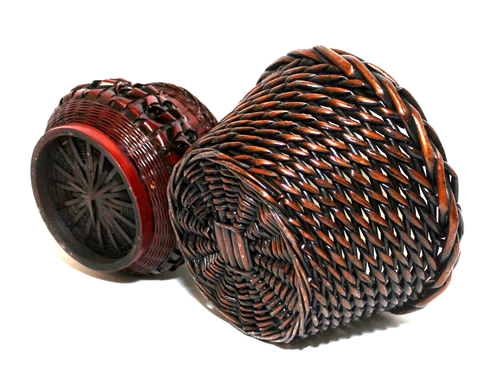 Planter Baskets Woven Rattan Wicker with Procelain Insert 2 - Picture 8 of 8