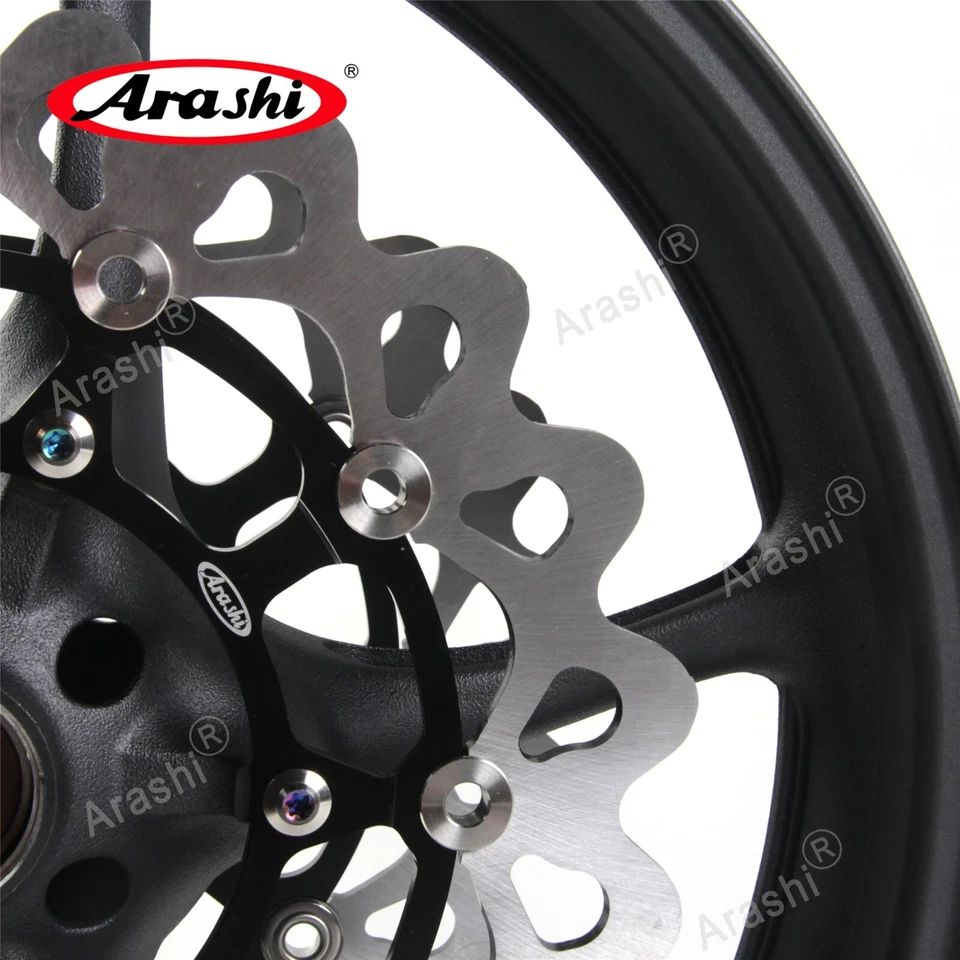 Llanta delantera + rotor de disco de freno negro para Yamaha FZ1 1000 2006 - 2009 2007 Foto 4 de 4