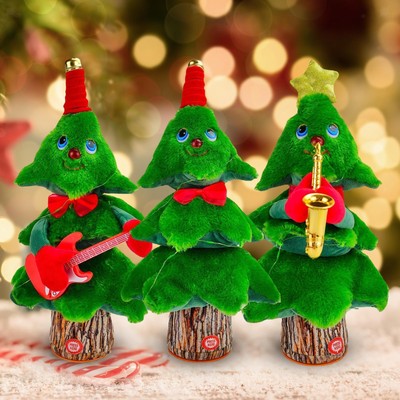 Cuddle Barn Rockin' Robbie Animated Christmas Tree Plush - Sings & Dances With Lights, Batteries Included (12 Inch) - View #7