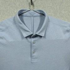 Lululemon Polo Shirt Mens Small Blue Casual Golf stretch Preppy Sports No Tags
