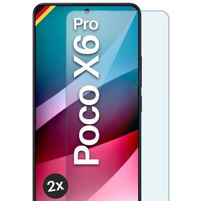 2x Echt Glas für Xiaomi Poco X6 Pro Panzerfolie Hartglas Premium Displayschutz