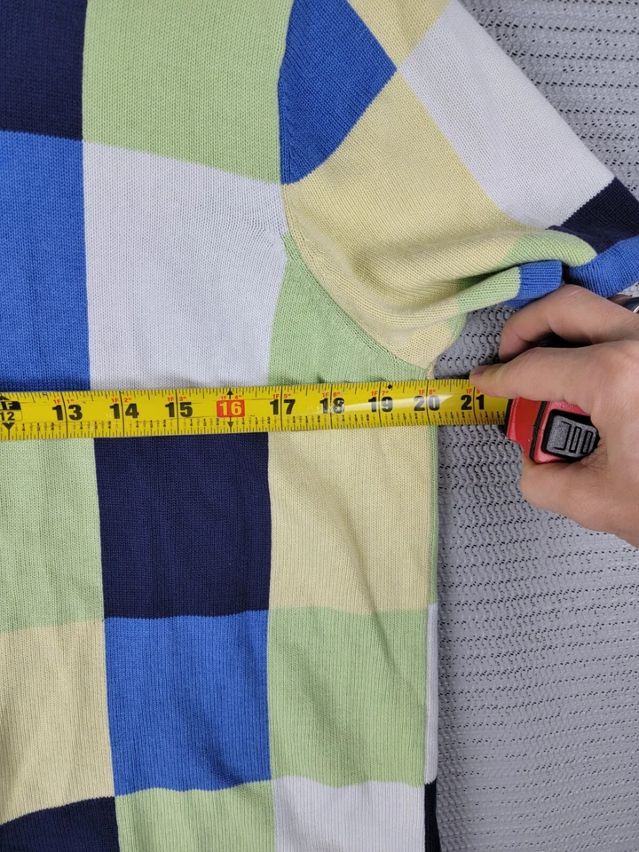 Alia zip-up sweater size Petite large casual knit short-sleeve color block - Image 4 of 4