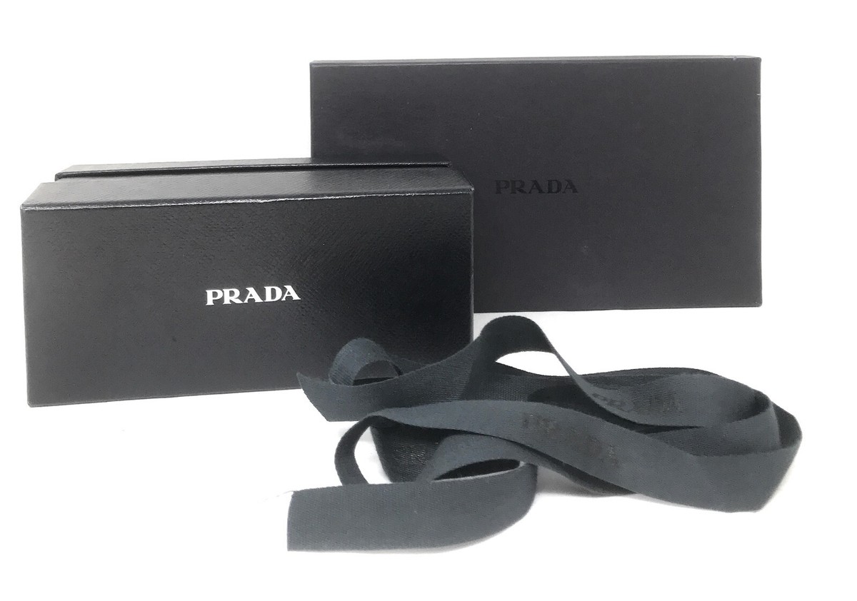 Authentic Prada Silver/Black Logo Empty Storage Box | eBay