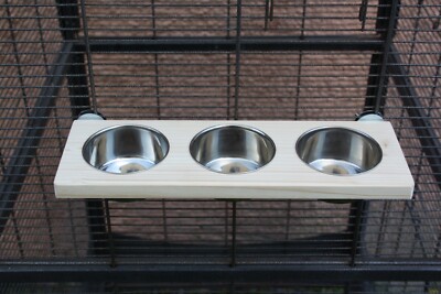 pipano 3-fach Futternapf Sitzbrett 30 x 10 cm, 0,15 Liter Wellensittich, F3F3010
