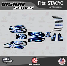 Graphics Kit for STACYC 16E Brushless Electric Bike (All Years)  Vizion -blue
