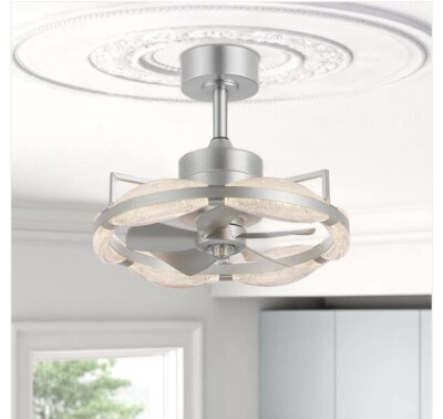 Sky Hog Merwry 20 in. Integrated LED Indoor Silver Ceiling Fan With Remote