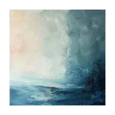 oil painting Abstract on canvas Modern wall decor Blue and Gray Hand-painted