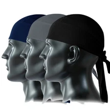 3PCS Durag Skull Cap Head Wrap Biker Motorcycle Du Do Bandana Paisley Doo Rag