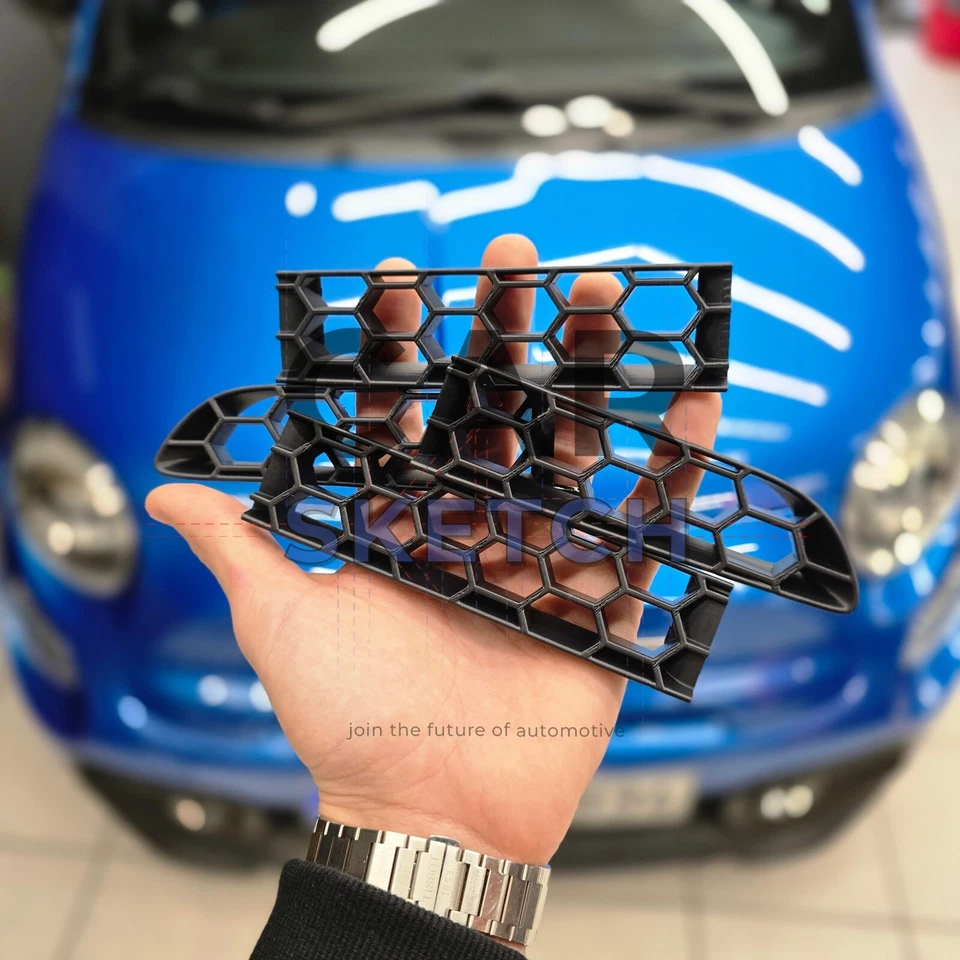 Inserções de favo de mel para grelha frontal Abarth 595/695 - Imagem 3 de 4