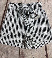 Women’s Primark White Polka Dot Paperbag Style Shorts Size 4 New With Tags