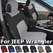 For JEEP Wrangler Car Seat Cover Full Set Front Rear Polyester Cushion Protector