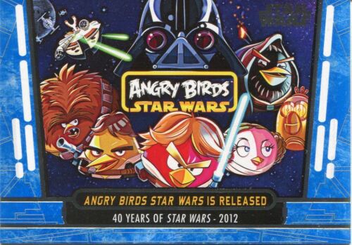 Star Wars 40th Anniversary Blue Base Card #96 Angry Birds Star Wars is Released - Afbeelding 1 van 1