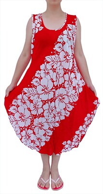 NEW! Women's Hawaiian Loose Fit Floral Summer Dress w/ 1 Pocket | One Size  S-XL | eBay