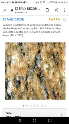 Ez Faux Decor Instant Venetian Gold Santa Cecilia Marble Granite