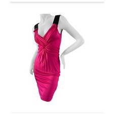 Authentic Dolce & Gabbana Magenta Pink  Criss Cross Front  Dress 46