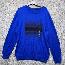 Alfani Sweater Mens XXL 2XL Blue Long Sleeve Crew Neck Knit