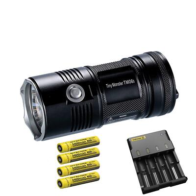 Nitecore TM06S Flashlight -4000 Lumens & 4x NL1834 Batteries & Nitecore I4 Charg