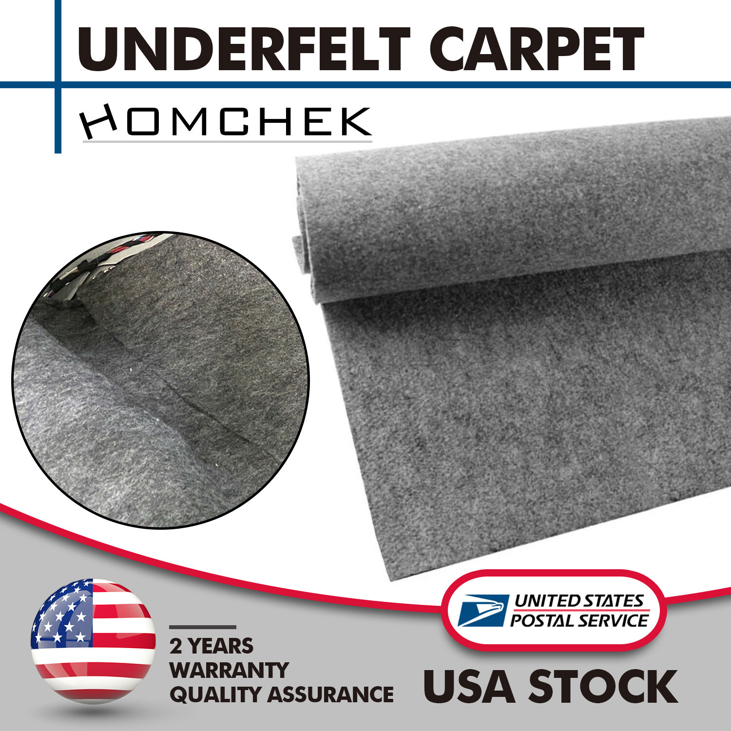 Car Trunk Liner Underfelt Carpet Floor Mat Waterproof Upholstery Replace Cover