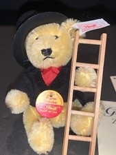 STEIFF 1999 LUCKY CHIMNEY SWEEP 4" MOHAIR Teddy Bear in a Tuxedo W/TAGS