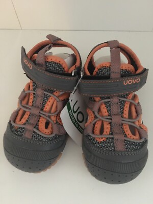 UOVO Boys Sandals Shoes Grey Orange Waterproof Little Youth