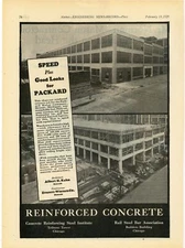 1929 Reinforced Concrete Ad: Packard Motor Co. Warehouse Job - Detroit, Michigan