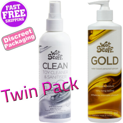WET STUFF GOLD 550g Pump Personal Lubricant + Clean Sex Toy Sanitiser  Cleaner | eBay