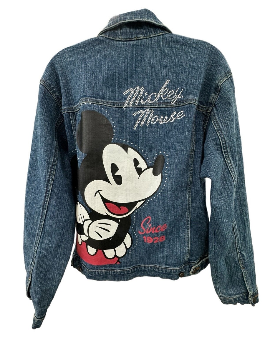 Disney Store Retro Mickey Mouse Painted Back Rhinestone Denim