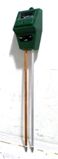 3-way soil-test probe for garden plants (pH, moisture, light)