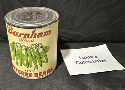 Cantique Burnham Brand Tiny Refugee Beans Paper Label Can Edgett Burnham Co