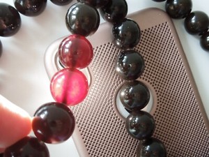 Authentic Amber Necklace Gold Plated Dark Red