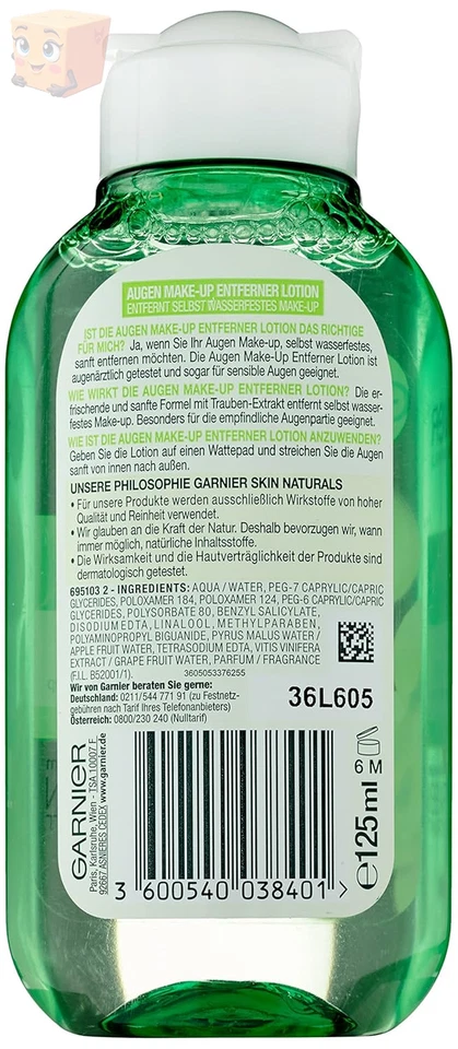 Garnier Augen Make-Up Entferner Remover 125ml Löst wasserfestes Make-Up. - Bild 2 von 2