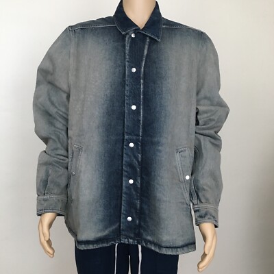 Rick Owens Mens Snap Front Jacket Mineral Pearl Degrade SZ XXL - DU01C6782 DMPOE