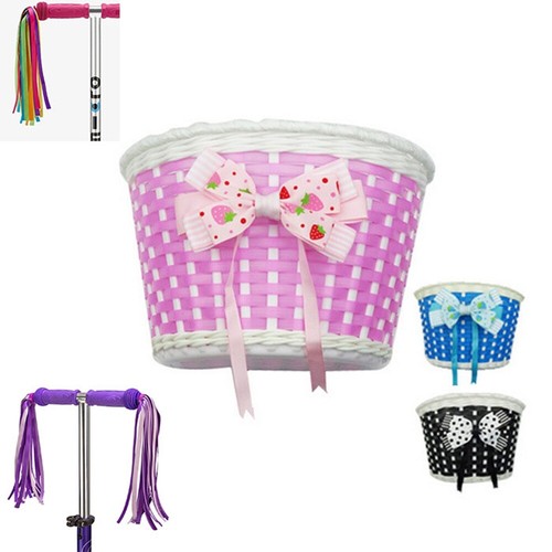 Hand Woven Scooter Handlebar Basket Multicolors Bike Front Carrier Bike Basket - Picture 7 of 26