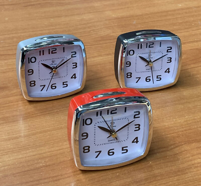 Wecker Lautlos analog Uhr Reisewecker Geräuschloss Alarmclock Uhr-N 3580