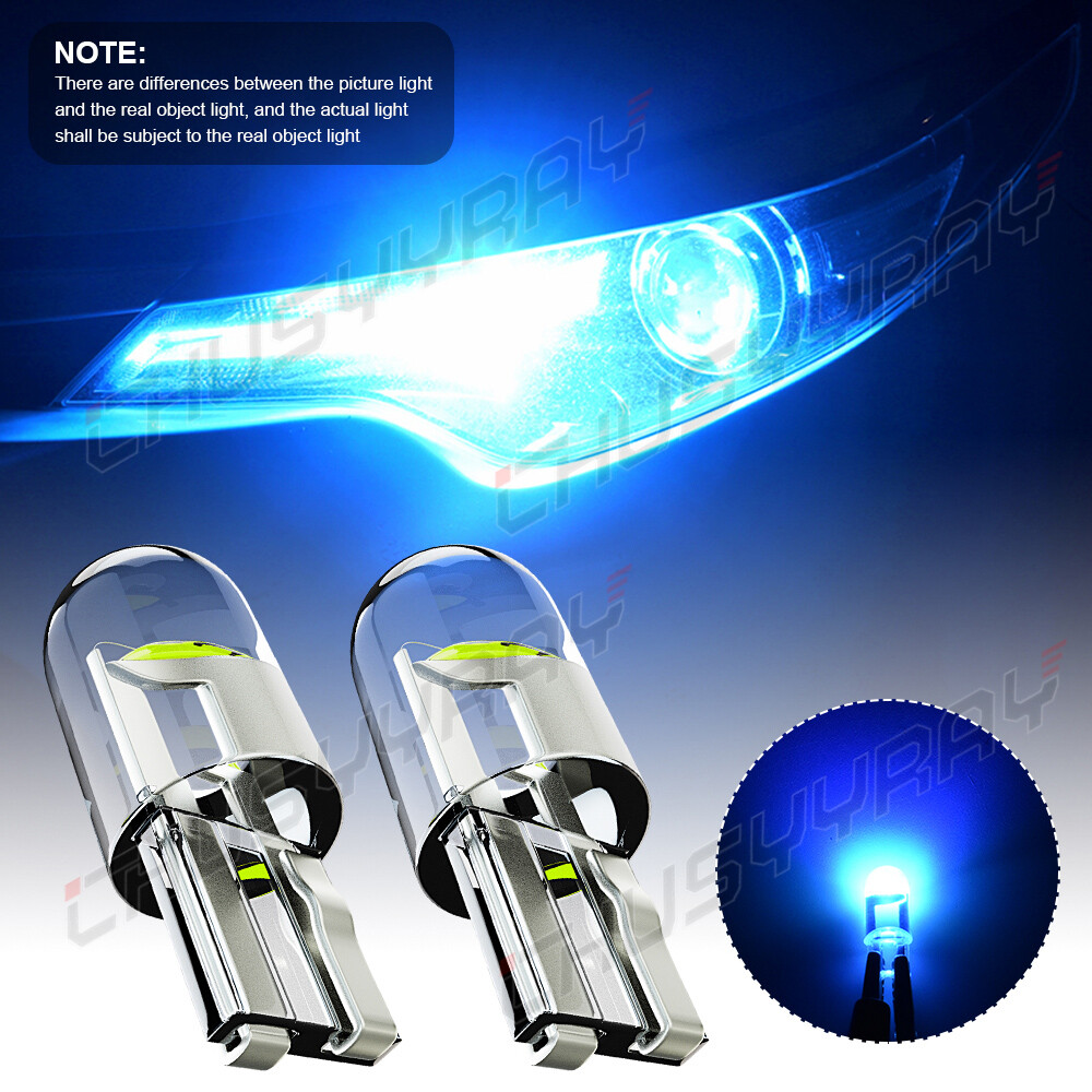 LED Light 194 168 T10 ice blue 8000K Two Bulb Front Side Marker