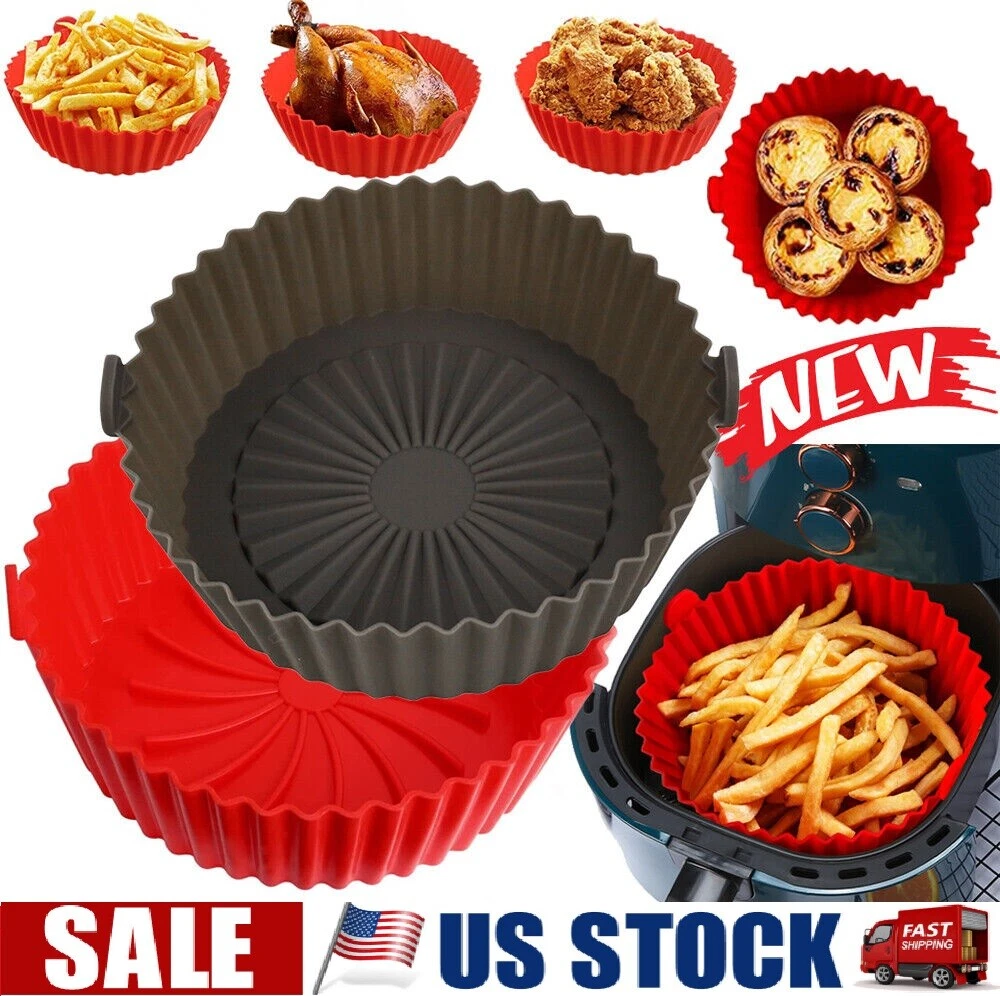 Air Fryer Silicone Pot Air Fryer Basket Liners Non-Stick Safe Oven Baking Tray