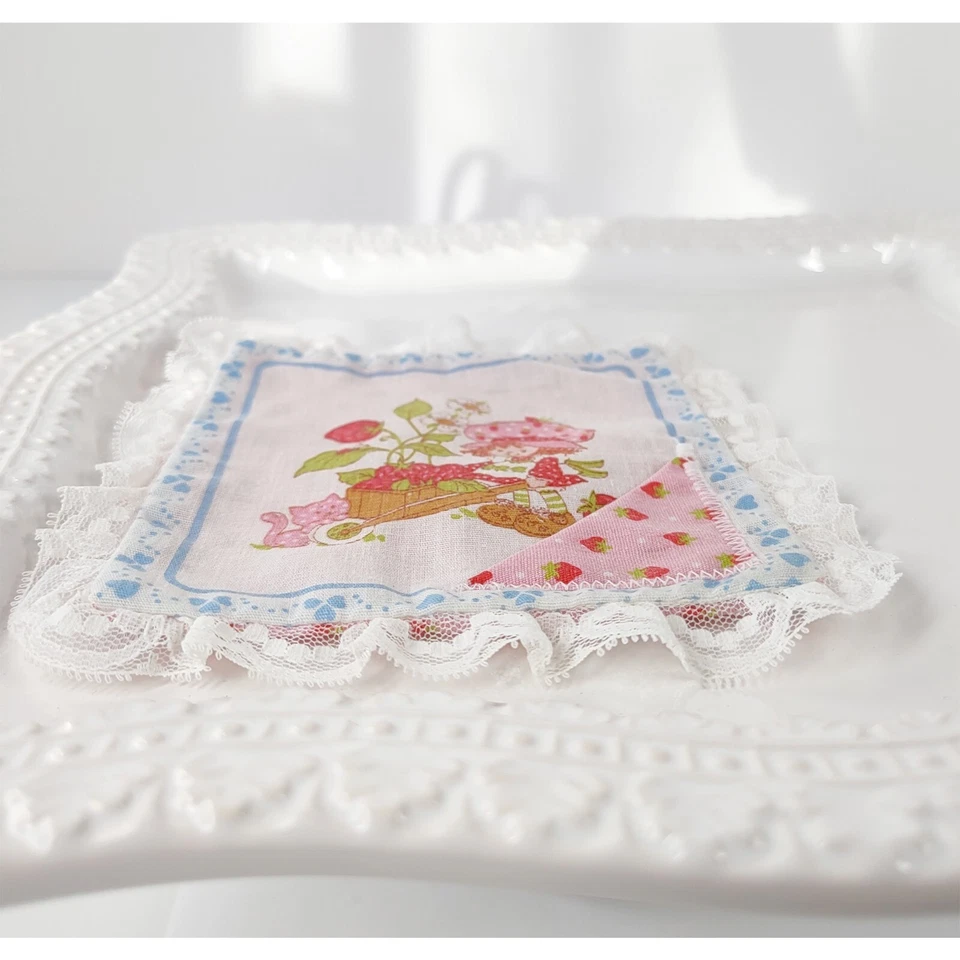 Mini bolsillo vintage de tela de encaje para hadas de dientes de fresa de 6" Foto 3 de 4