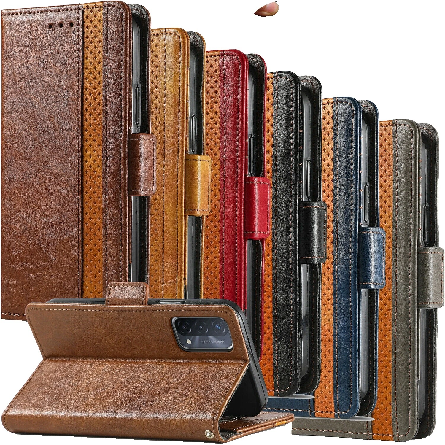 Plain Leather Cell Phone Cases, Covers & Skins with Card Pocket for Nokia