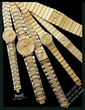 1989 Piaget Polo & round gold watch color photo vintage print ad
